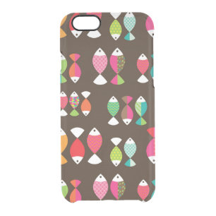 Abstract retro fish underwater pattern 2 clear iPhone 6/6S case