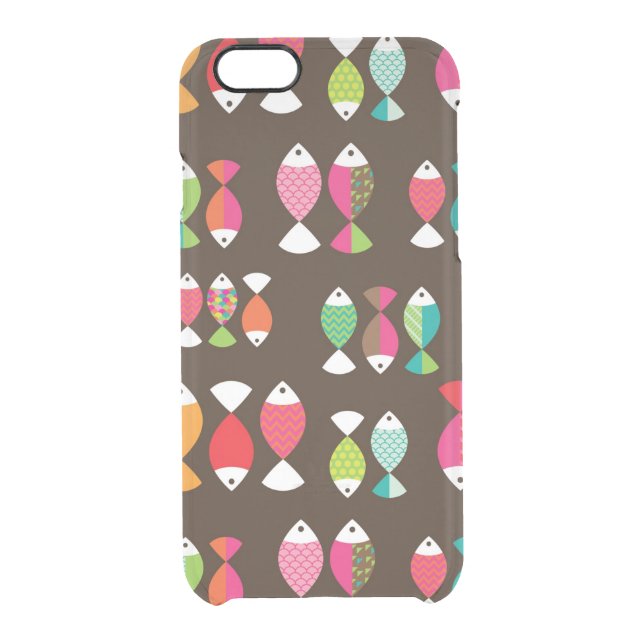 Abstract retro fish underwater pattern 2 uncommon iPhone case (Back)