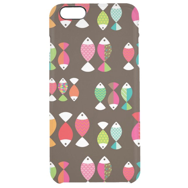 Abstract retro fish underwater pattern 2 uncommon iPhone case (Back)