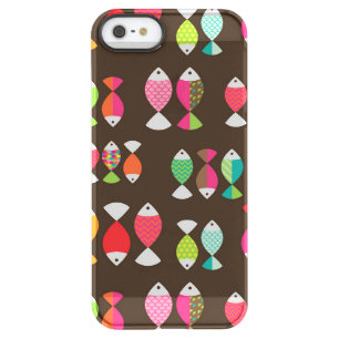 Abstract retro fish underwater pattern 2 permafrost iPhone SE/5/5s case