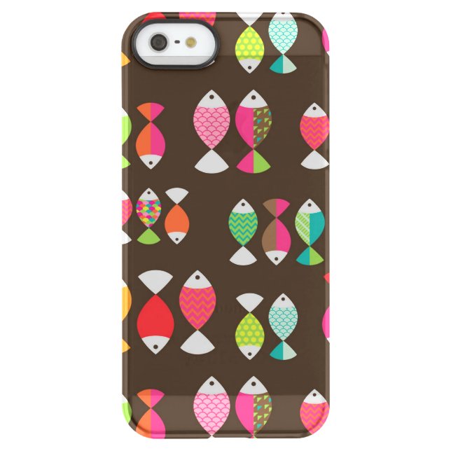 Abstract retro fish underwater pattern 2 uncommon iPhone case (Back)