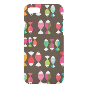 Abstract retro fish underwater pattern 2 iPhone SE/8/7 case