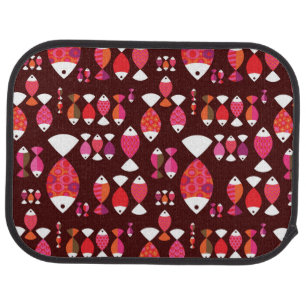 Abstract retro fish underwater pattern car floor mat