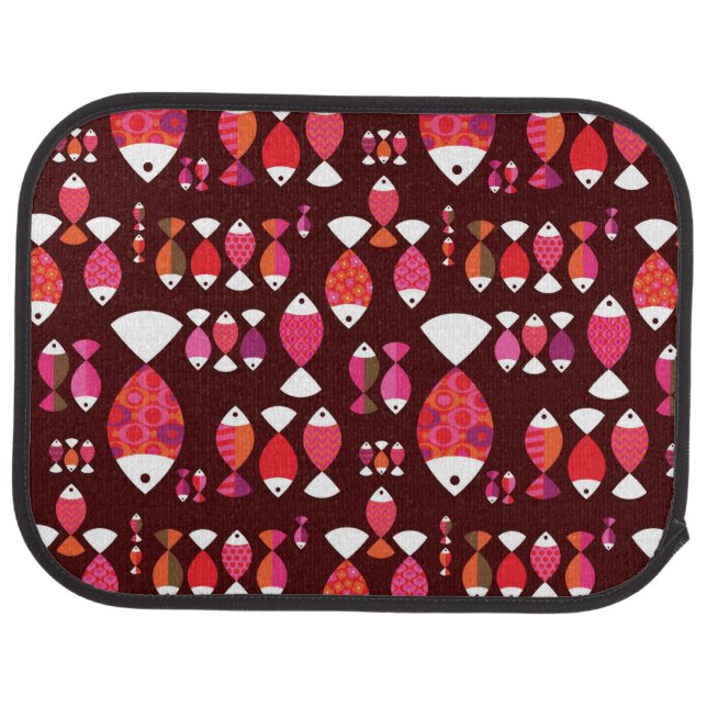 Abstract retro fish underwater pattern car floor mat (Rear)