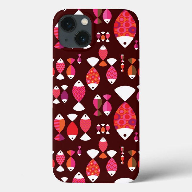 Abstract retro fish underwater pattern Case-Mate iPhone case (Back)