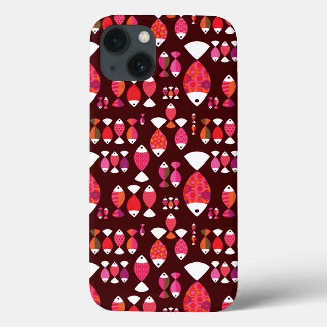 Abstract retro fish underwater pattern Case-Mate iPhone case (Back)
