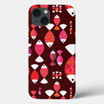 Abstract retro fish underwater pattern iPhone 13 case