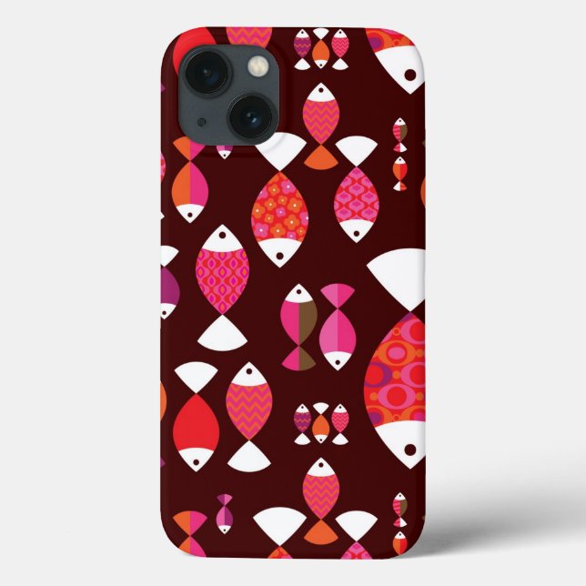 Abstract retro fish underwater pattern Case-Mate iPhone case (Back)