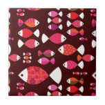 Abstract retro fish underwater pattern ceramic tile