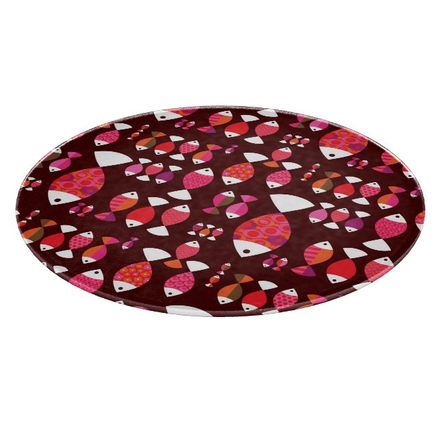 Abstract retro fish underwater pattern cutting board (Corner)