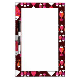 Abstract retro fish underwater pattern Dry-Erase board