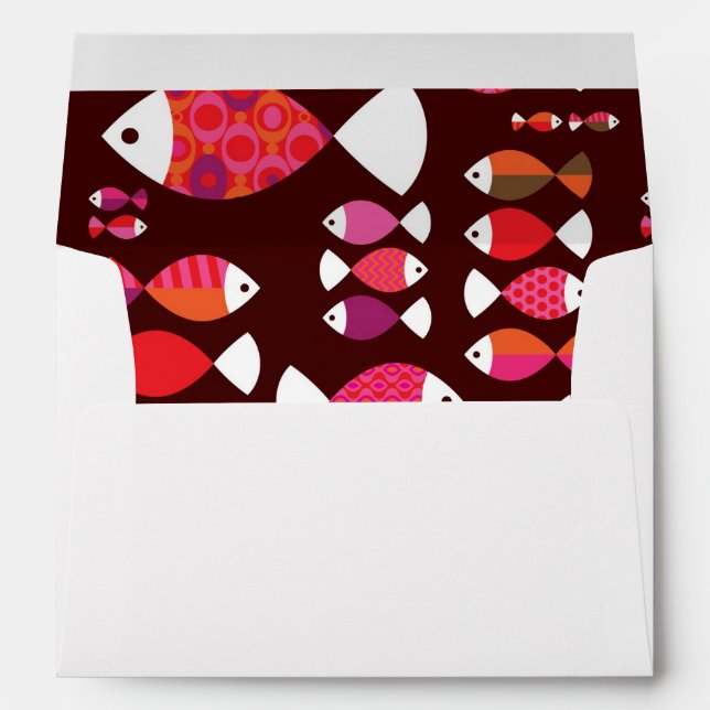 Abstract retro fish underwater pattern envelope (Back (Bottom))