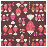 Abstract retro fish underwater pattern fabric