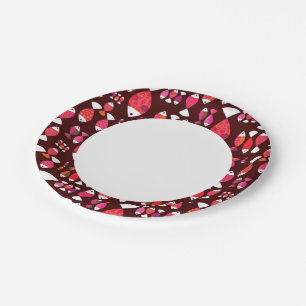 Abstract retro fish underwater pattern paper plates