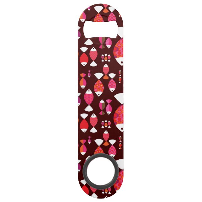Abstract retro fish underwater pattern speed bottle opener (Front)