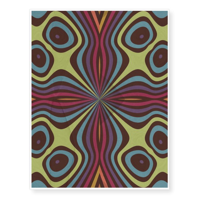 Abstract retro flower temporary tattoos (Front)