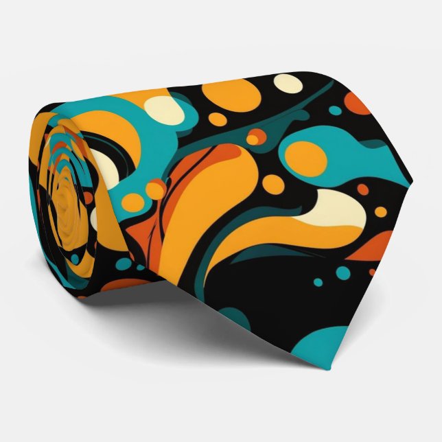 Abstract Retro Funk Neck Tie (Rolled)