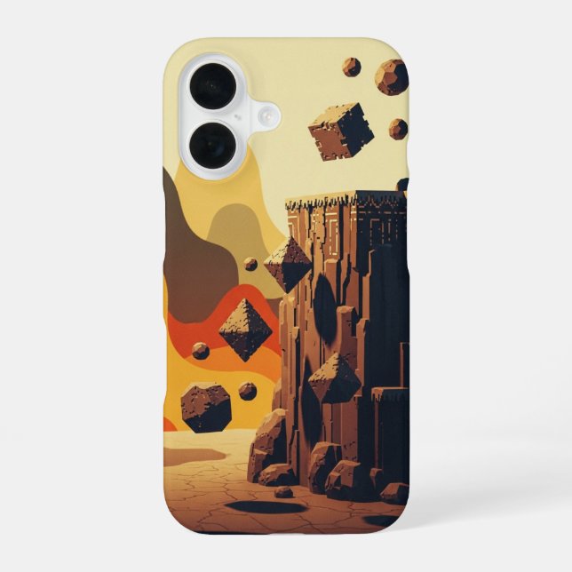 Abstract Retro-Gaming Floating Cliffs iPhone Case (Back)