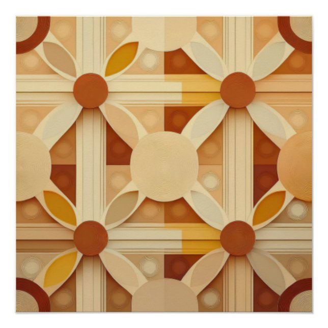 Abstract Retro Geometric Pattern Poster (Front)