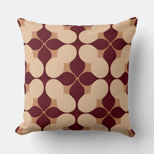 Abstract Retro Geometric Seamless Pattern Throw Pillow (Front)