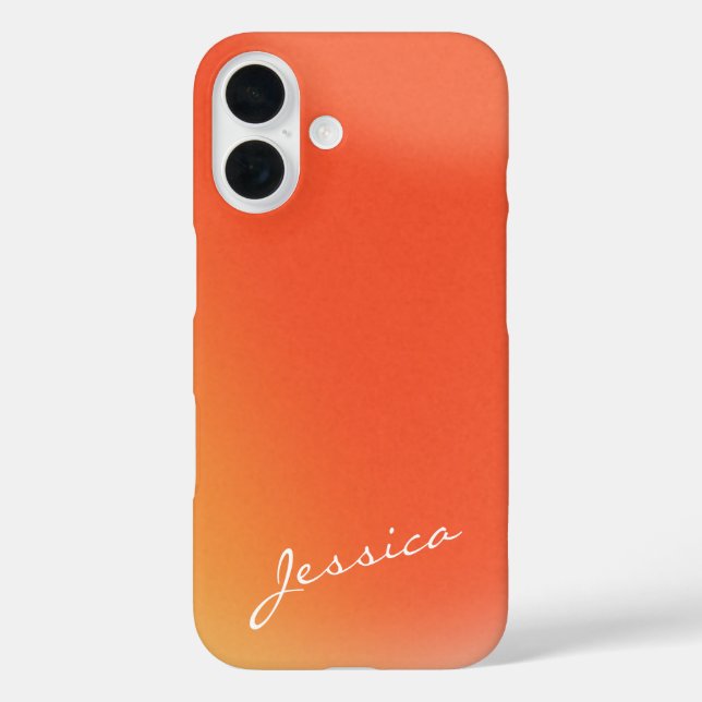 Abstract Retro Gradient Orange Personalized Name  Case-Mate iPhone Case (Back)