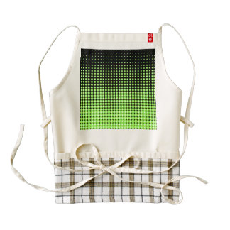 Abstract Retro Green and Black Halftone Background Zazzle HEART Apron