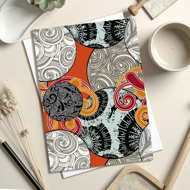 Abstract Retro Japanese inspired Postcard (Creator Uploaded)