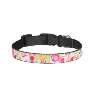 Abstract Retro Marble Pattern Pink Red Yellow Pet Collar