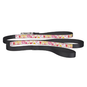 Abstract Retro Marble Pattern Pink Red Yellow Pet Leash