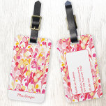 Abstract Retro Marble Pink Personalized Luggage Tag<br><div class="desc">Fun modern abstract marbled pattern in pink,  orange and yellow.  Change the name and details on the back to personalize.</div>