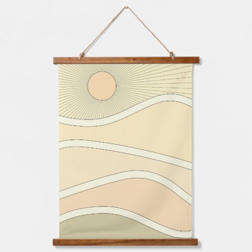 Abstract retro mountains sunset hanging tapestry