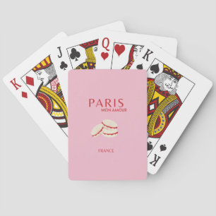 Abstract Retro Pastel Paris Pink ans Pastel Travel Poker Cards