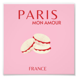 Abstract Retro Pastel Paris Pink Pastel Travel Art Photo Print