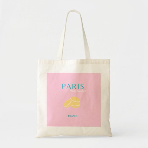 Abstract Retro Pastel Paris Pink Travel Art Tote Bag