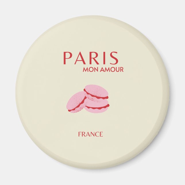 Abstract Retro Pastel Paris Travel Art Magnet (Front)