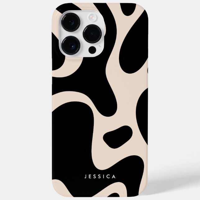Abstract Retro Pattern Black and Beige  Case-Mate iPhone Case (Back)