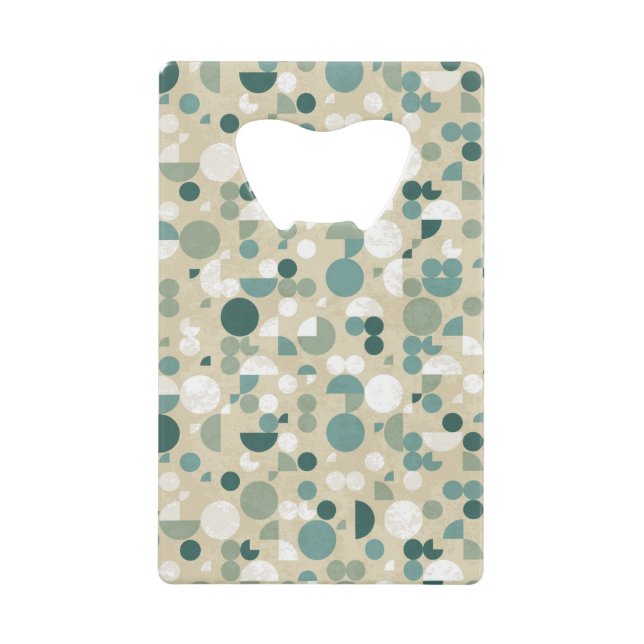 Abstract retro pattern credit card bottle opener (Front)