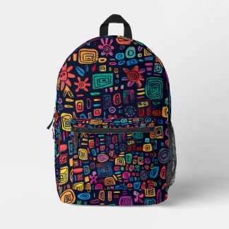 Abstract Retro Pattern for Kids & School Printed Backpack