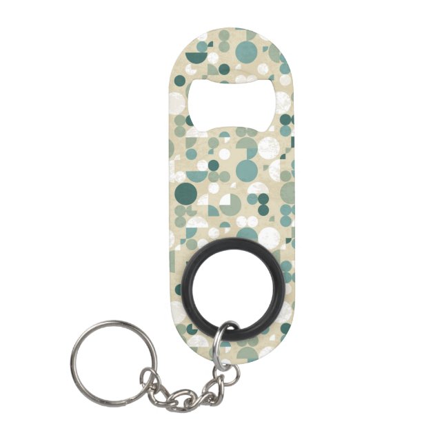 Abstract retro pattern keychain bottle opener (Front)
