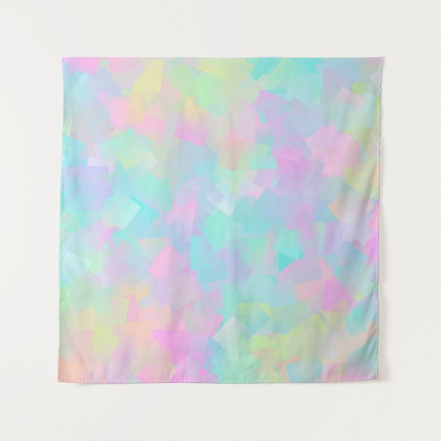 Abstract retro pattern of geometric shapes in pink tapestry (Front)