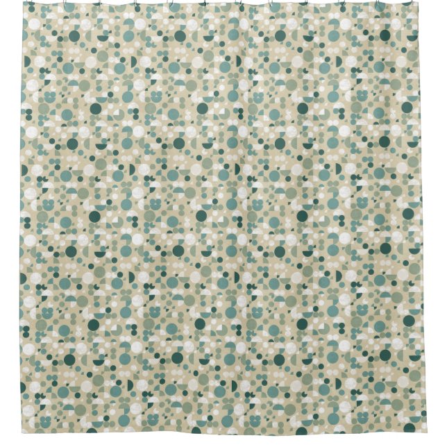 Abstract retro pattern shower curtain (Front)