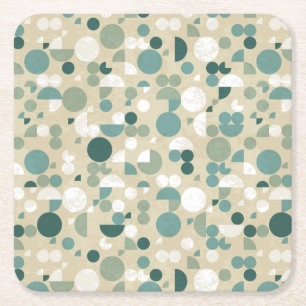 Abstract retro pattern square paper coaster