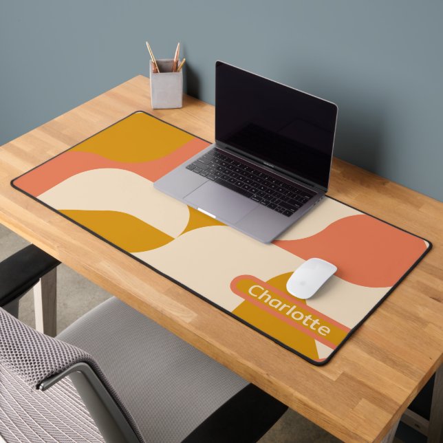Abstract Retro Patterned Personalized Desk Mat (Office 2)