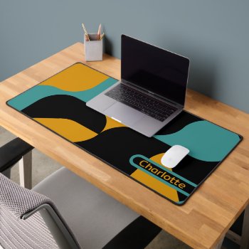 Abstract Retro Patterned Personalized Desk Mat by Ricaso_Designs at Zazzle