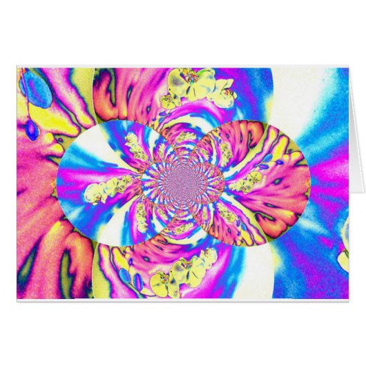 Abstract retro pink floral mandala pink orchids (Front Horizontal)