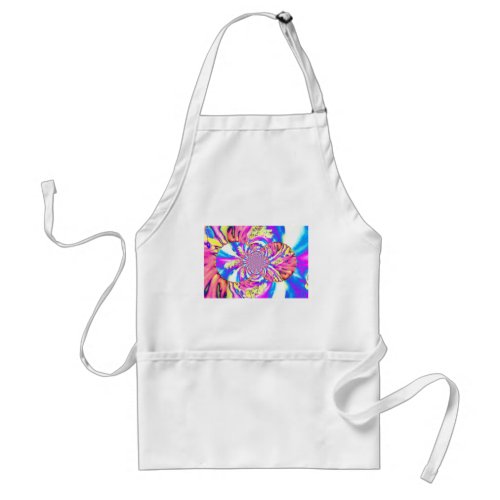 Abstract retro pink floral mandala pink orchids adult apron