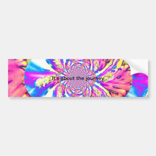 Abstract retro pink floral mandala pink orchids bumper sticker