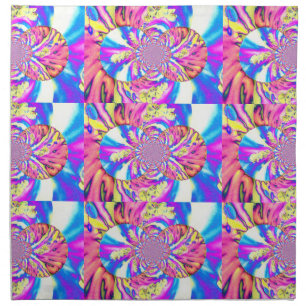 Abstract retro pink floral mandala pink orchids cloth napkin