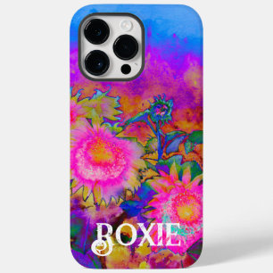 Abstract retro pink floral pink sunflower fields Case-Mate iPhone 14 pro max case