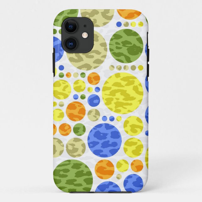 Abstract Retro Polka Dots | Leopard Print Case-Mate iPhone Case (Back)